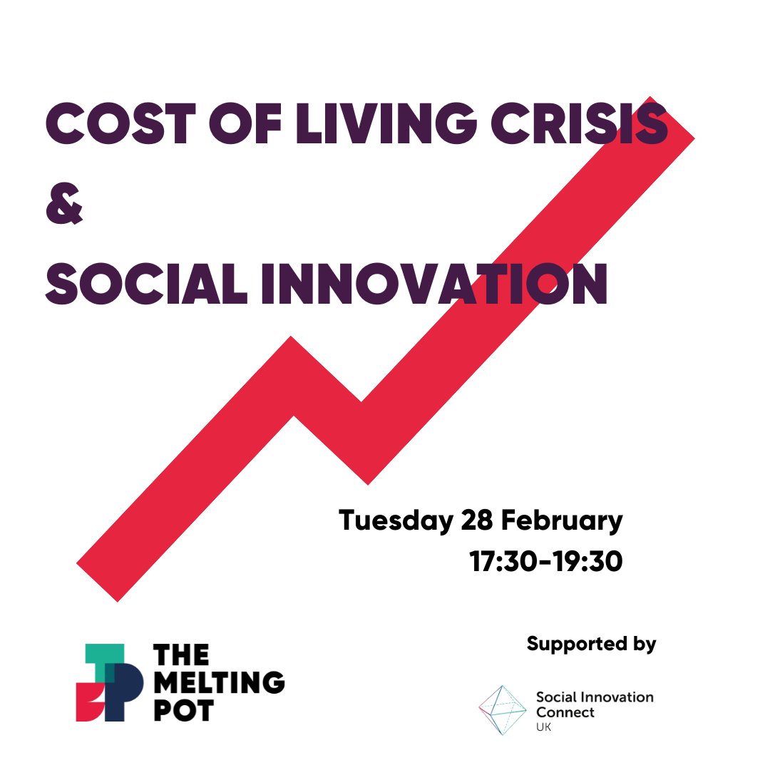 📢 1 week📢 💥 How is the #CostOfLivingCrisis affecting third-sector organisations? What role can #socialinnovation play to mitigate its consequences- and what are the limits? 💡 Join us at this event to explore the current situation in #Edinburgh🏰 🎟️👇themeltingpot.spaces.nexudus.com/events/1415163…