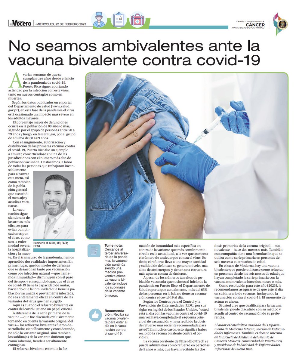 prceal's tweet image. RETOMANDO MI SALUD | Ya disponible en el periódico El Vocero de Puerto Rico el primer suplemento de Salud desarrollado por PR-CEAL y sus colaboradores académicos @rcmupr