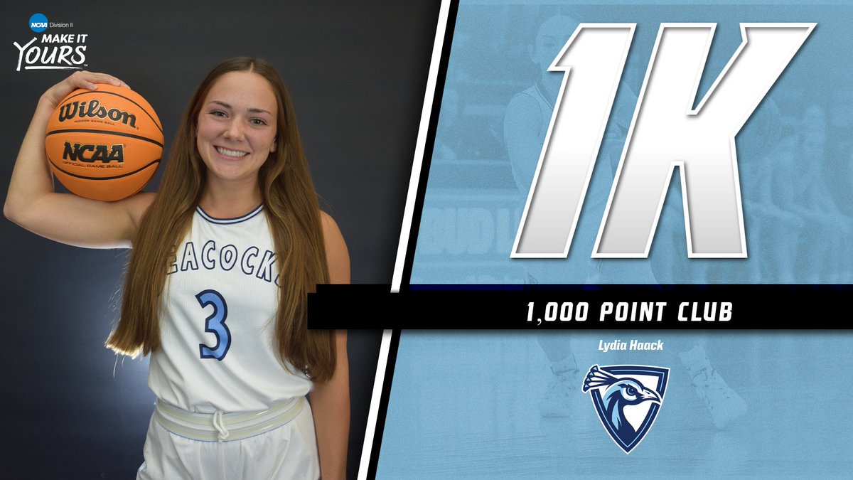 NEWS: Congratulations to Lydia Haack of <a href="/UIU_WBB/">Upper Iowa Women's Basketball</a> who netted her 1,000 career point! She is the 13th Peacock to reach this milestone. #FeathersUp #NSICWBB