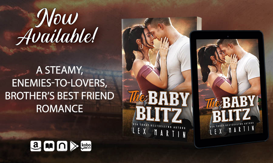 THE BABY BLITZ IS LIVE! Grab my sizzling new #sportsromance here! 

AMAZON ➡ amzn.to/3QGhMXK
Apple ➡ apple.co/3IpOrPc
B&amp;N ➡ bit.ly/3PirVc6
Kobo ➡ bit.ly/3f51MAp
GooglePlay ➡ bit.ly/3F4ej1M
Universal ➡ bit.ly/3TvwUIs