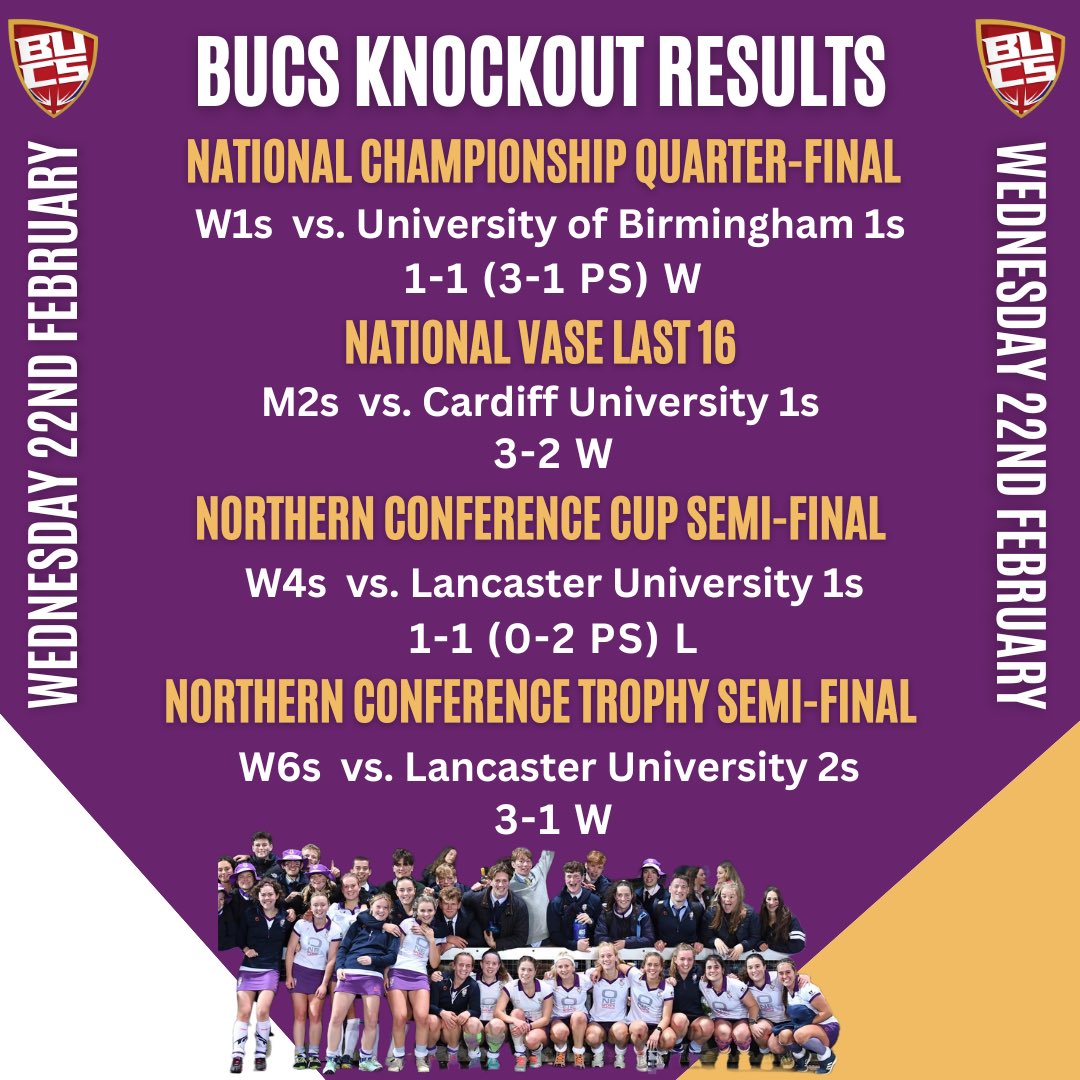 🟣 A huge BUCS Wednesday for the club as 3 teams advance in BUCS Knockout fixtures 🟣