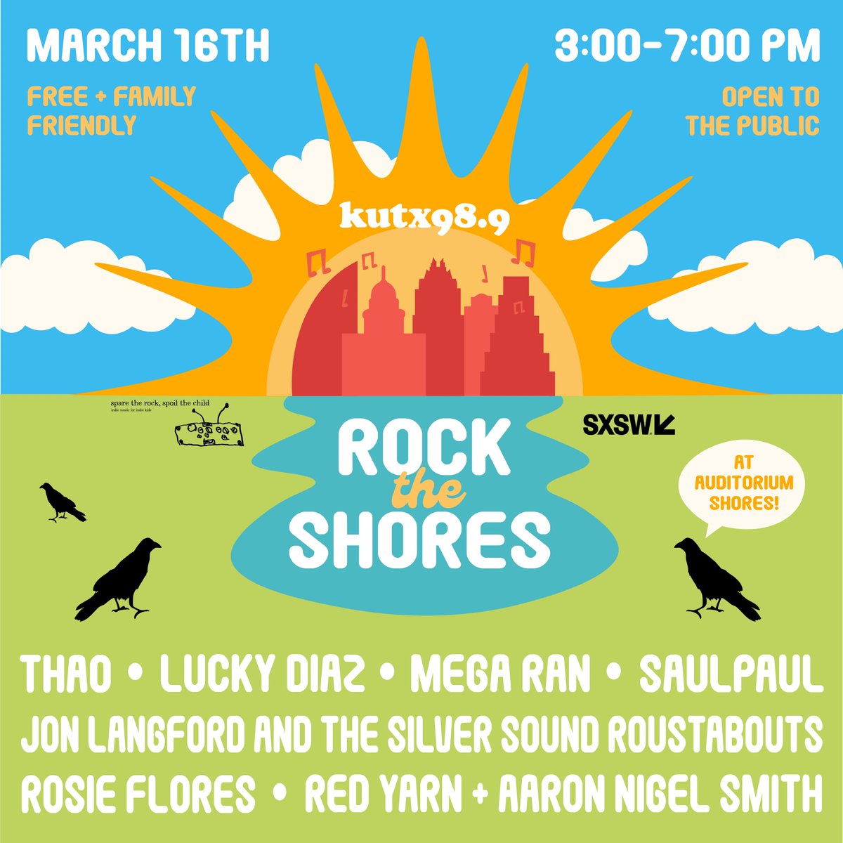 Here. We. Go. Come see <a href="/ThaoGetStayDown/">Thao</a>, Lucky Diaz, <a href="/MegaRan/">Mega Ran</a>, <a href="/SaulPaul/">SaulPaul</a>, Jon Langford &amp; The Silver Sound Roustabouts, Rosie Flores, and <a href="/RedYarnPDX/">Red Yarn</a> + <a href="/AaronNigelSmith/">Aaron Nigel Smith</a> (Smith &amp; Yarn)! Free, open to public, no badge or wristband required.

 #SXSW #ska
