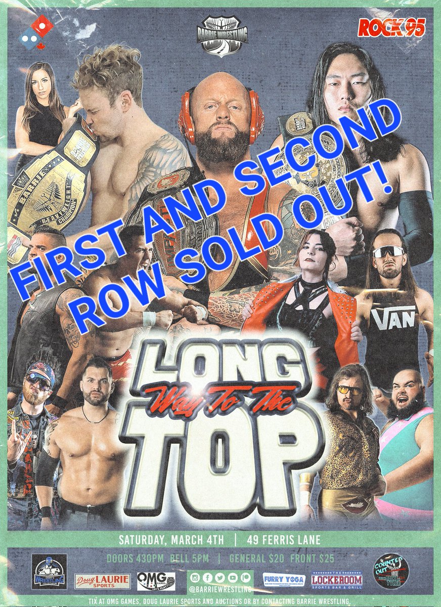 BarrieWrestling's tweet photo. Sat. March 4

1pm to 3pm: Josh Alexander seminar. Contact us to reserve a spot.

5pm bell time: @Walking_Weapon vs @REALJohnAtlas 

Tix on sale now!

#BarrieWrestling 
#LongWayToTheTop https://t.co/ou1tGtyejh