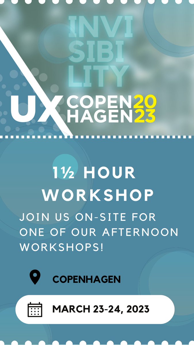 UXCopenhagen's tweet photo. If you can't take two full days off work to join the conference, but you'd still like some hands-on experience from our amazing speakers, you can now join the in-conference workshops. We have 3 to choose from each day.

Tickets, and more information here: https://t.co/IIrjSYwY8e https://t.co/raXNUkOm84
