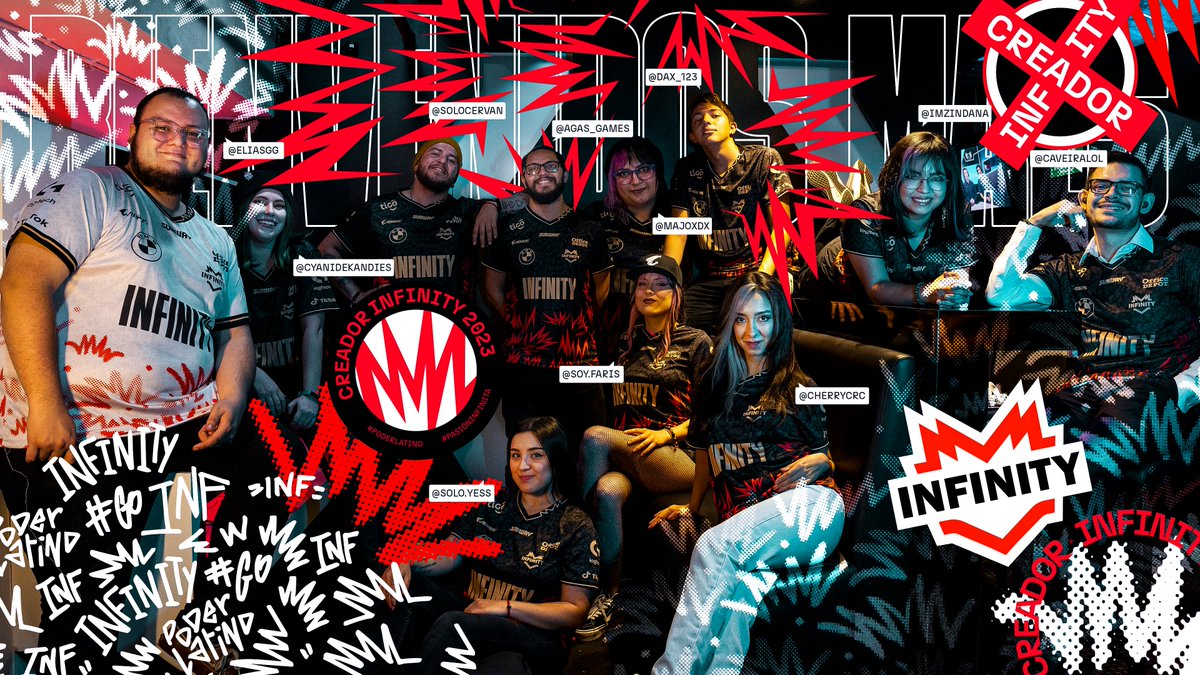 ¡BIENVENIDOS A LA FAMILIA INFINITA! 🚀

Les presentamos a los nuevos Creadores de Contenido de INFINITY 🇨🇷

🎙 <a href="/_EliasGG/">EliasGG</a>
🎙 @CaveiraLoL
🎙 <a href="/imzindana/">Zindana</a>
🎙 <a href="/CyanideKandies/">✨ INF Cyan✨</a>
🎙 <a href="/majoxdx/">Majoxdx 🇨🇷</a>
🎙 @Solocervan
🎙 <a href="/agas_games/">INF AGAS_Games</a>
🎙 <a href="/cherrycrc_/">cherry 🍒 チェリー</a>
🎙 <a href="/yess_solo/">Solo_Yess!</a>
🎙 <a href="/herolovin/">Hero Lovin</a>

#goINF ♾ #LLA 🏆