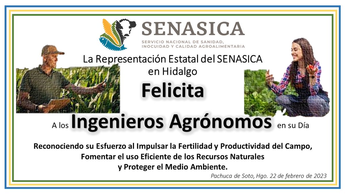 SenasicaH's tweet photo. Felicidades a los que dedican sus labores a la generación de alimentos, Ingenieros Agrónomos. https://t.co/dGuOrAZ21g