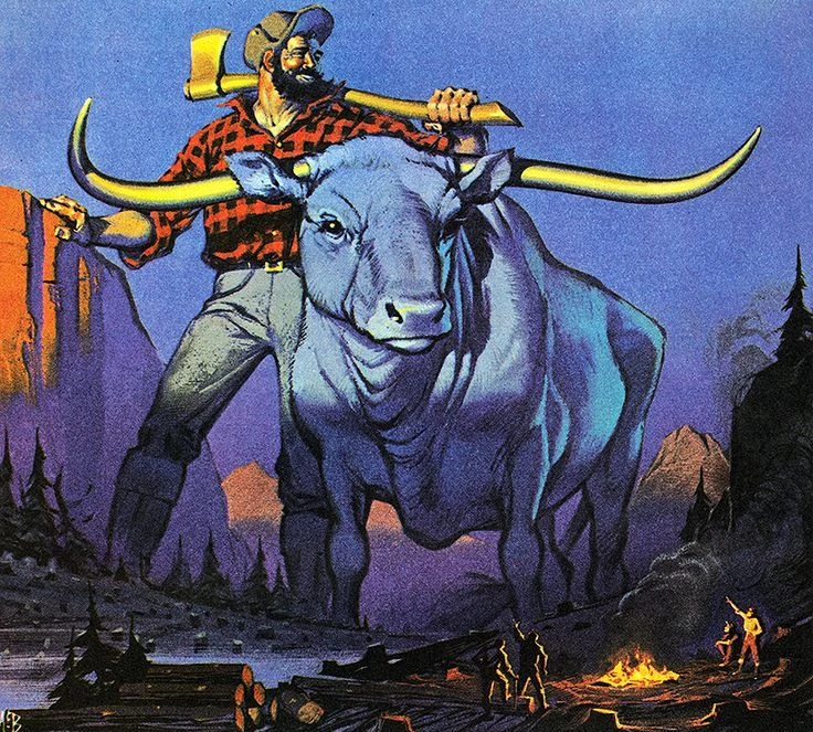 flurryfrenzy's tweet photo. i like how one of american folklore's biggest heroes is just some really fucking big guy with an ox https://t.co/SBzgIm3jWl