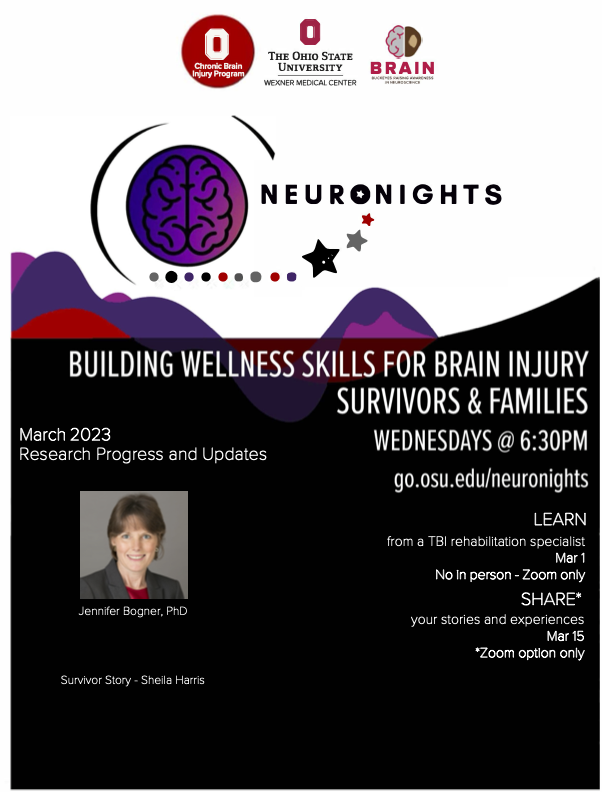BrainInjuryOhio's tweet photo. Join us tonight for NeuroNights with Dr. Jenny Bogner @ 6:30 to learn from a TBI rehabilitation specialist
https://t.co/13WSnzh474
#braininjury #osu #tbi #neuronights #zoom https://t.co/sqqe4ARLWv
