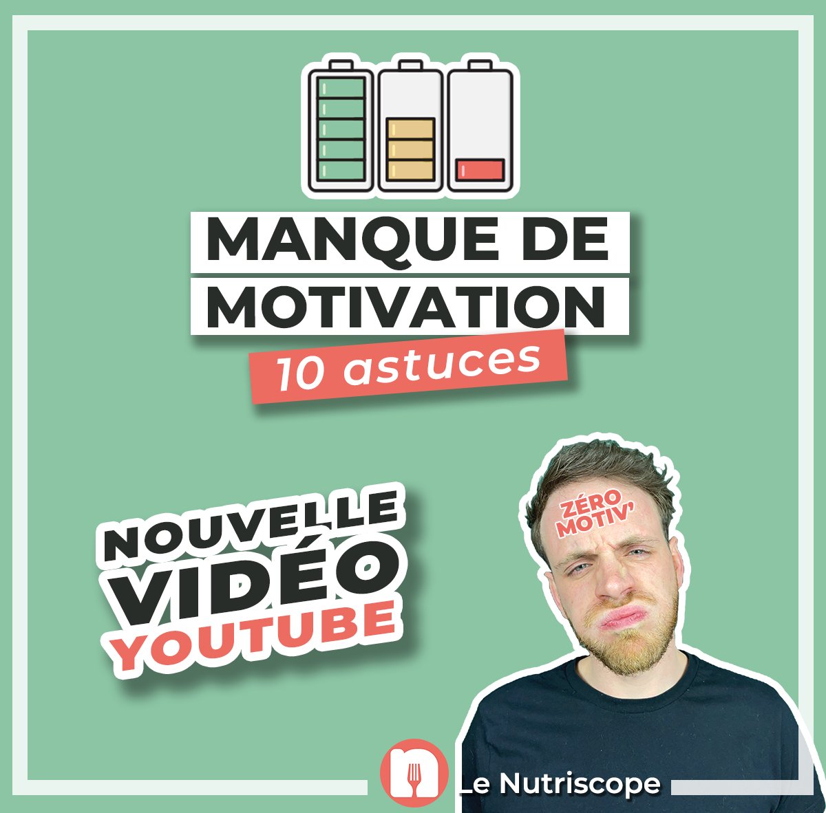 Vous manquez de motivation pour faire plus de sport ? 🤺🧘🏻‍♂️🏊
Je vous donne ici 10 ASTUCES SIMPLES pour bouger plus facilement au quotidien ✅
C’est sur ma chaîne Youtube “Le Nutriscope” : youtu.be/Cmc_kjfuZoI

#mangersainement #mangermieux #equilibrealimentaire #sport