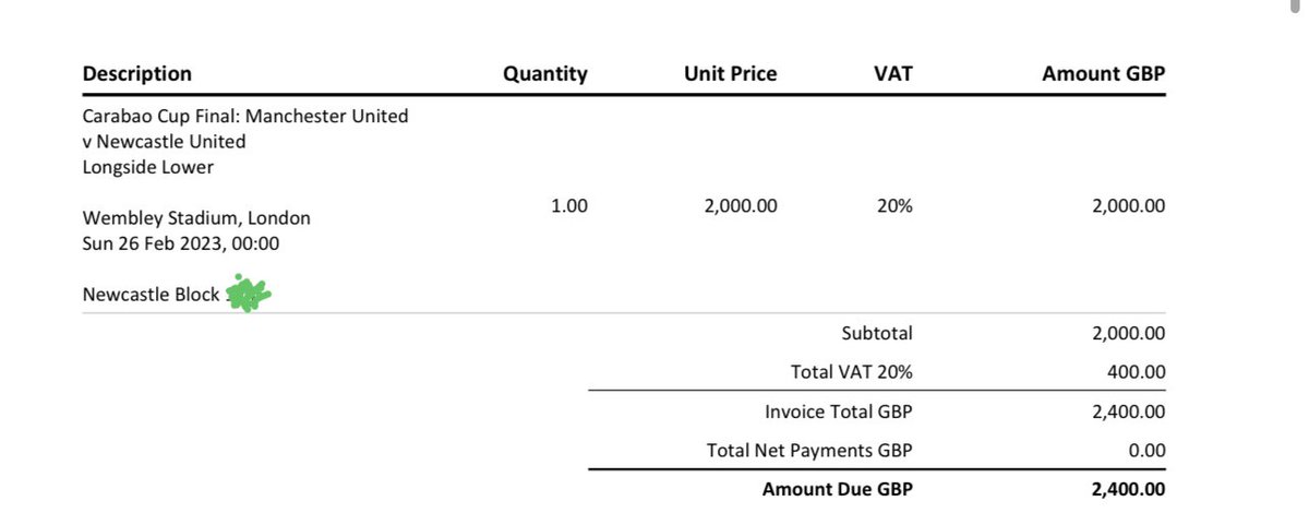 MattyTMC's tweet photo. £2400 later…
Wembley ticket sorted🙌🏻 obviously it’s massively overpriced but it had to be done, I couldn’t miss this game! #nufc https://t.co/Q55pQj9xDx
