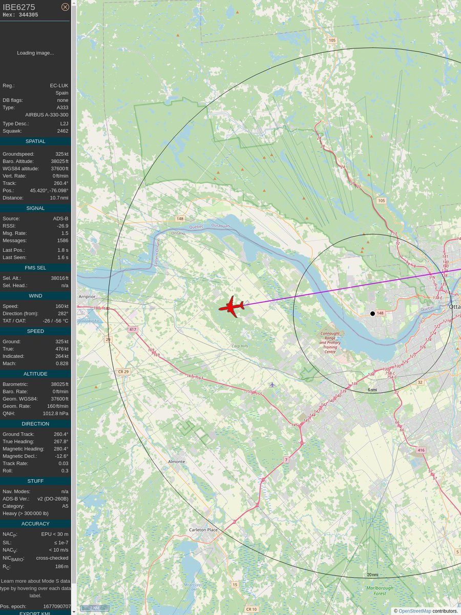 ICAO: 344305
Flt: IBE6275 #IberiaAirlines #MAD-#ORD
First seen: 2023/02/22 13:29:29
Min Alt: 37626 ft AGL
Min Dist: 4.14 km

#yow #madfolk #cieldaylmer #adsb
globe.adsbexchange.com/?icao=344305