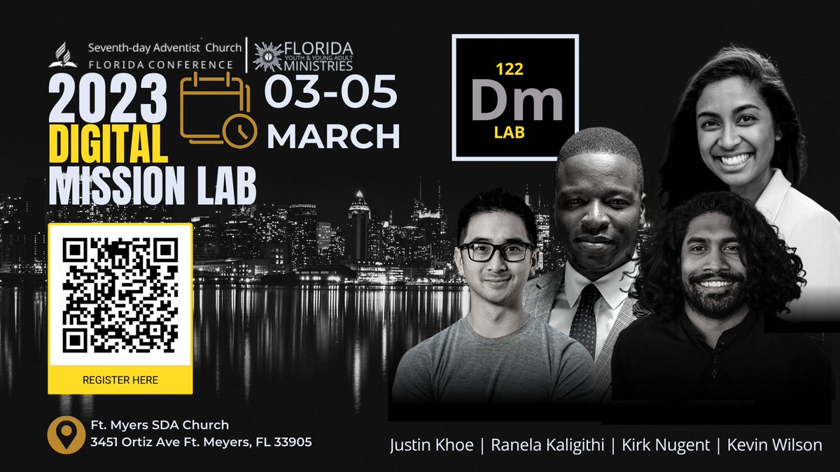 fl_adventists's tweet photo. Ready to share the love and joy of Jesus with billions of people? Become a digital missionary by attending DmLab in Fort Myers on March 3-5. This is a free event, and housing is free for the first 50 out of town guests. 
Sign up today! https://t.co/bcqhnrPfr4 https://t.co/i3sUMG23WT