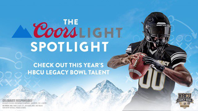 PatrickMahomes's tweet photo. Excited to partner with @coorslight to help spotlight the talented athletes playing in this year’s HBCU Legacy Bowl. Head to https://t.co/MvrbBOajCJ to check out the roster and show some love to HBCUs. 🔥 #LegacyBound https://t.co/gGMhbJQL1k