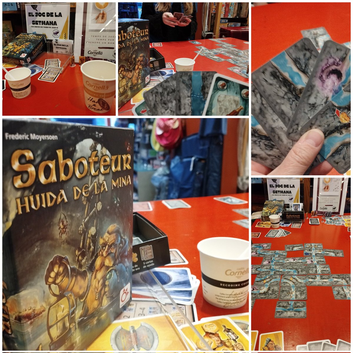 ZeppelinGirona's tweet photo. Qué bé ens ho hem passat avui a les TARDES DE JOCS I CAFÈ jugant al SABOTEUR HUIDA DE LA MINA de @Mercurio_Juegos!🎲➕☕
Suspicàcies, estratègies, rols ocults i ...molta diversió!!
Recordeu que participeu al Sorteig mensual d'un joc i un Lot de cafès Cornellà @cafescornella !🔝. https://t.co/jEm0rEKR0f