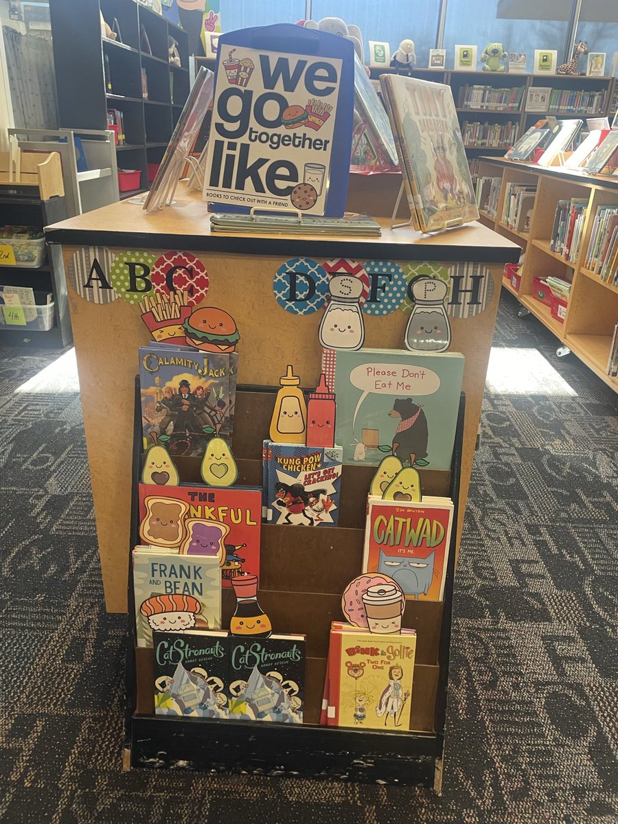 HayesTeachers's tweet photo. Do you need a book buddy? βCheck outβ our we go together like display. @OKCPS #rutherfordb https://t.co/uaiqvPqhN2