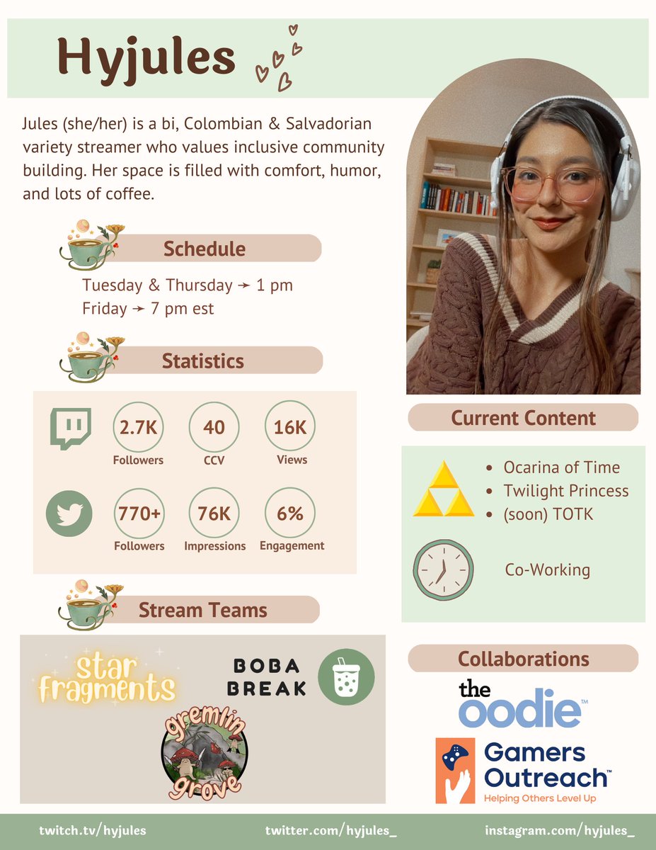 hyjules_'s tweet photo. I REBRANDED 🎉 

Hi, I’m Jules hehe - and my platforms are now all under the variation and name of Hyjules ✨

🌱https://t.co/Besv2FCVqB 
🌿https://t.co/cx6msxizHQ
🍄 https://t.co/tpbbIge5Cm

💌 hyjules.tv@gmail.com https://t.co/JmGQi2JQAD