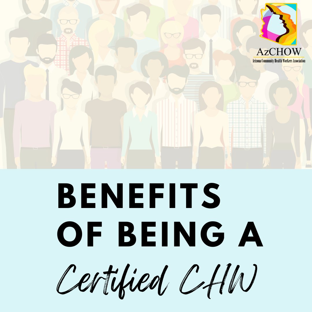 Az_CHOW's tweet photo. Arizona's CHW Voluntary Certification program brings many great benefits to certified CHWs! Apply today to become a certified CHW and take advantage of all the opportunities certification offers.

Link: https://t.co/h8N314oE9R

#AzCHOW #CHWVoluntaryCertification #CHW #CHR https://t.co/o4NRvQlyOQ
