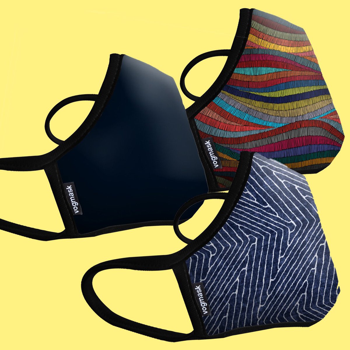 Yay, back in stock: Indigo, Black Noir, Threads, and size smalls.
25% promotion auto-applies at checkout through March 15 on vogmask.com