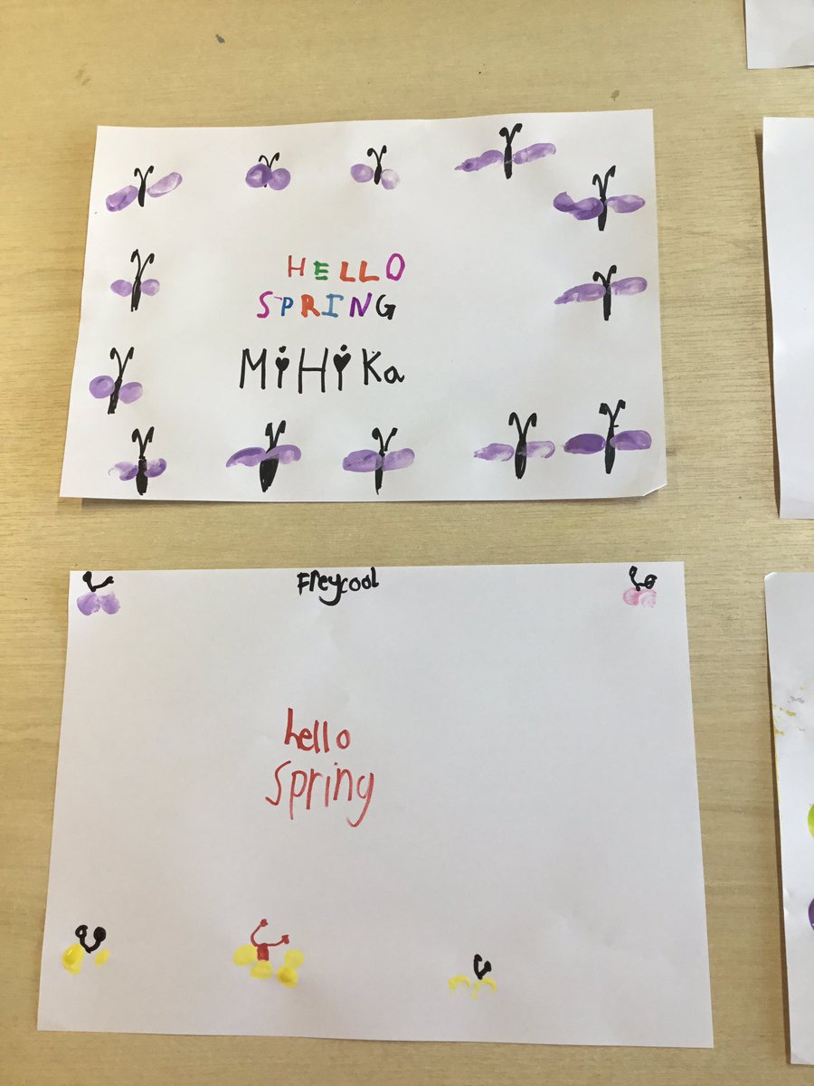 gasc81185069's tweet photo. Lovely spring craft today 🌸 🦋 #wewantspring #spring #fingerpainting https://t.co/zAn1lGLyXI