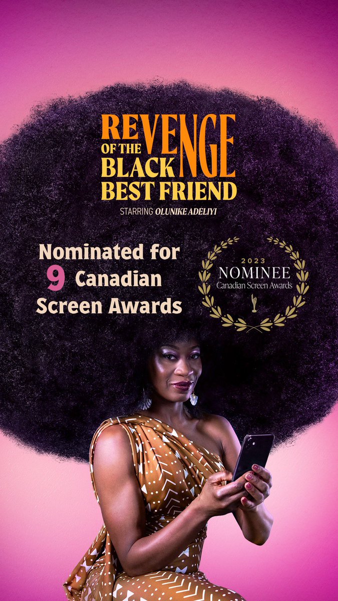 Y’all. 

Revenge of the Black Best Friend was nominated for NINE CANADIAN SCREEN AWARDS!!!! 

I can’t even absorb it. This feels surreal. I’m so so proud of everyone who made this series a reality and grateful to all who watched and voted. 

I can’t believe this is real life!!