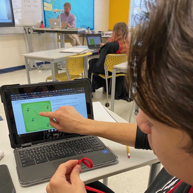 CCINOV8's tweet photo. CSSE is celebrating #CCSDigitalLearning Week! #KnowledgeConstructors are at work in NCMath2 determining congruency of transformations on a mini-golf course using @Desmos. #OneChatham https://t.co/ddbWnPKNGU