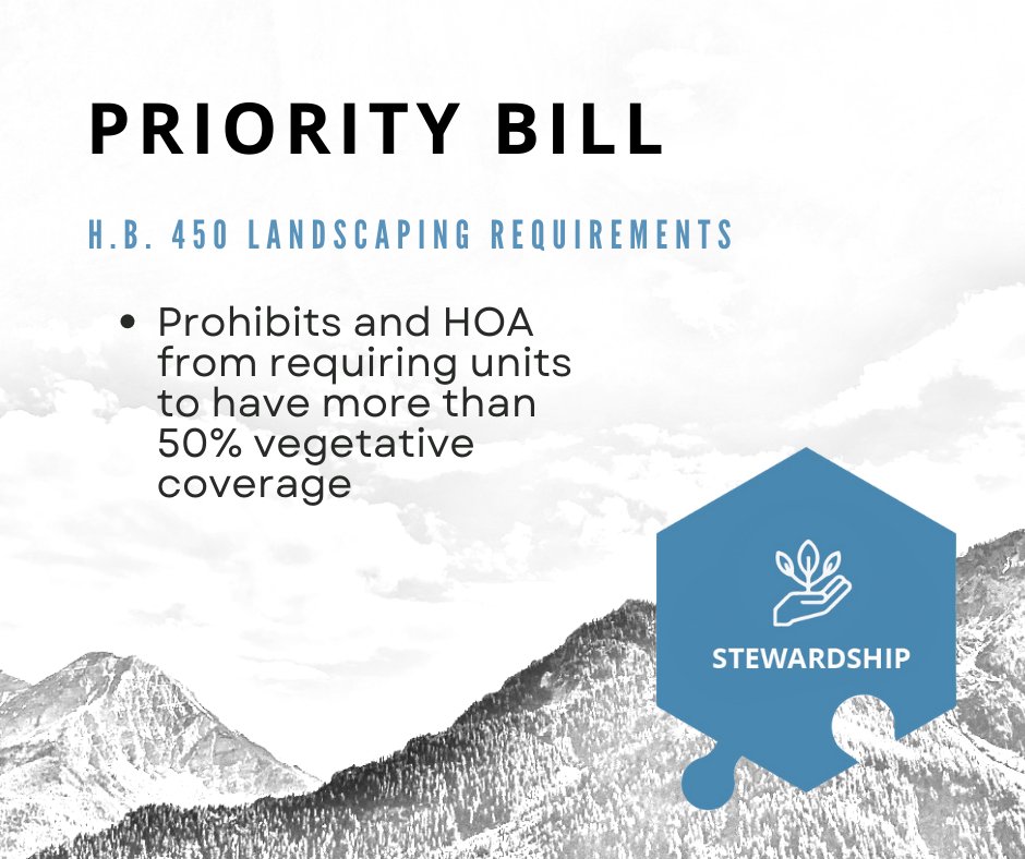 utahhousereps's tweet photo. HB 450 just passed the House! This bill will help Utahns change how we think about water by limiting landscaping requirements imposed by HOAs. #UtahWayTogether #utpol #utelg https://t.co/iCSYukZtJC