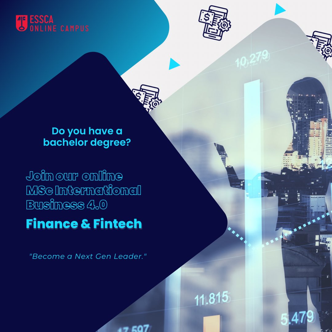 EsscaOnline's tweet photo. 📈 Are you looking for a 100% online degree? 

Join our MSc International Business 4.0 with a specialization in #Finance &amp; #Fintech 

👉 More information about this program: https://t.co/SadDSz6dbi 

#onlineprograms #onlineMSc #masterprogram #financemaster #NFTs #blockchain https://t.co/p93Raa5hfG