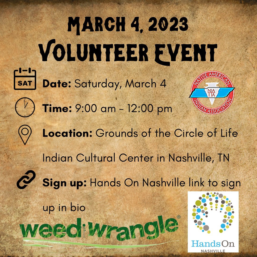 naiatn's tweet photo. We will be hosting a #weedwrangle at the home of the future Circle of Life Indian Cultural Center in Nashville March 4th. Please visit the link in our bio to sign up to volunteer with our partner @HONashville 
#naiatn #nativetn #invasiveplants https://t.co/Ed3aq4Y02T