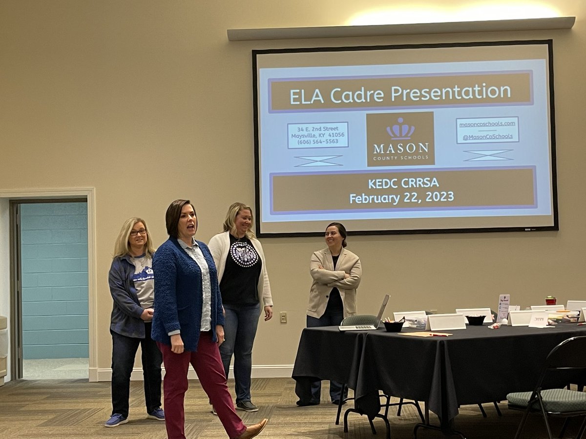 DrRHolbrook's tweet photo. We loved learning from the Magic of Mason team and the authentic writing and communication happening that is ultimately building toward their senior defenses of learning! #ELAcohort @MasonCoSchools @KimbleHolly @KEDCCRRSADL @KyDeptofEd @MickiLRay #WeAreKEDC https://t.co/mYRx8kK0Y8