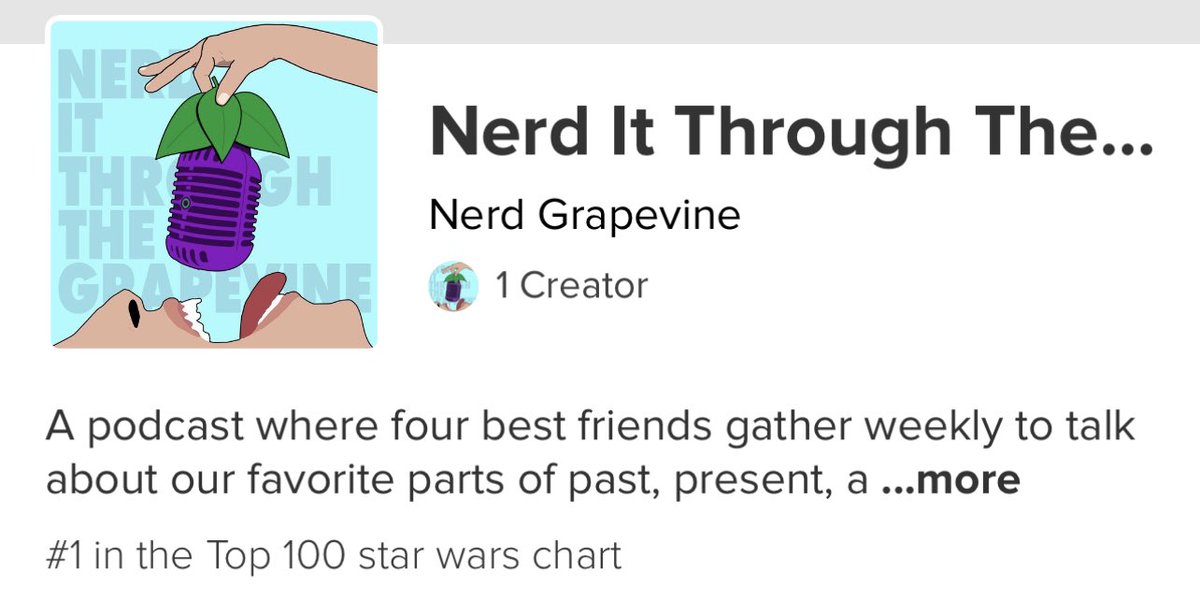 We had no idea a Star Wars chart was a thing on GoodPods, but apparently WE ARE #1 ON THAT LIST!