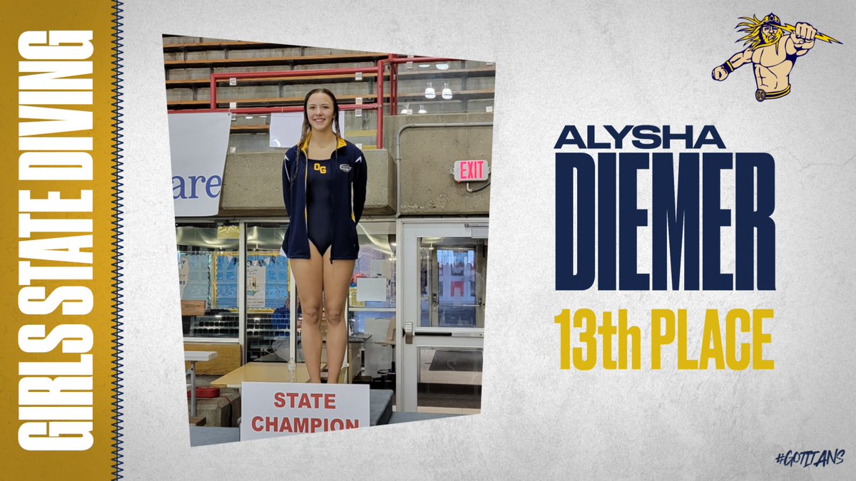 AthleticsOg's tweet photo. Alysha Diemer placed 13th out of 32 divers today at the Div II Girls State Diving Championships! Congratulations on a great season Alysha! https://t.co/ZumElLZ0Jb