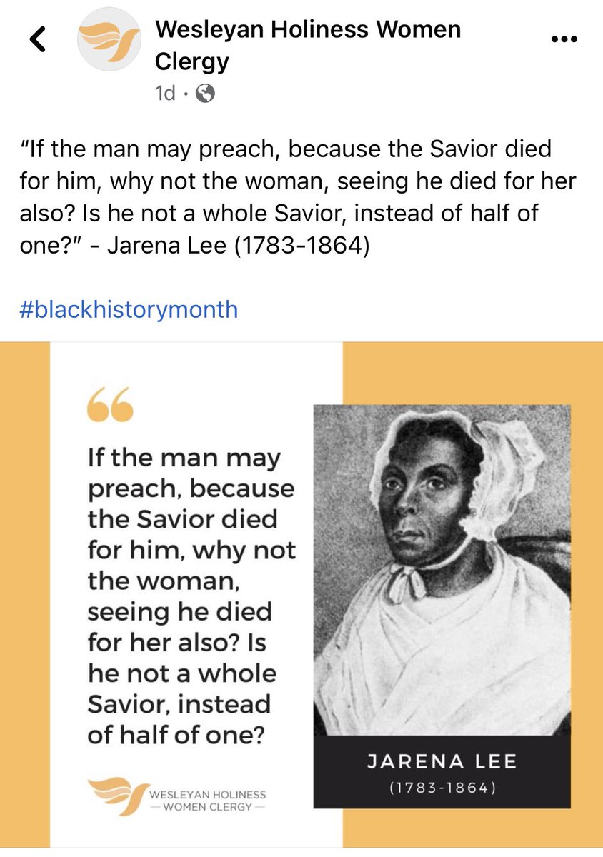 Brcremer's tweet photo. Today, I’m especially grateful that we Wesleyan Christians have been ordaining women in church leadership since before the United States existed.

We haven’t always practiced this well, but I’m thankful it has always been central to who we are. https://t.co/Onxvevv3oO