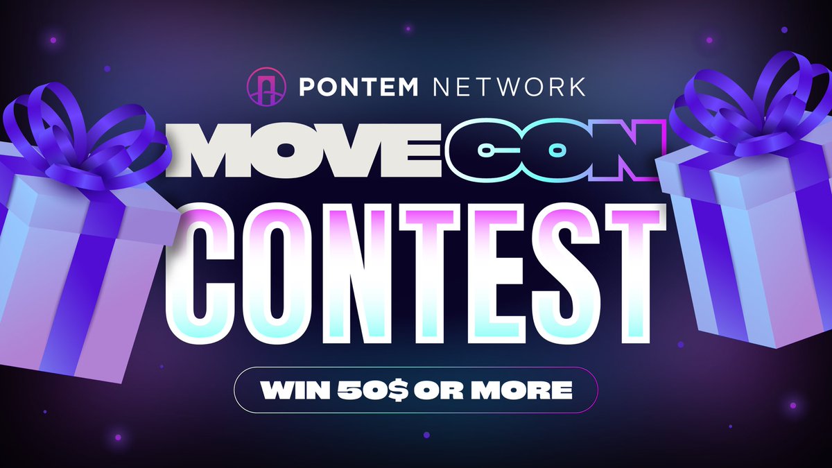 PontemNetwork's tweet photo. New Pontem contest!

Help promote MoveCon &amp; win $50 or more.

All you need to do is post a creative tweet about the conference – see the rules below ⬇️ https://t.co/5VGXxrESxx