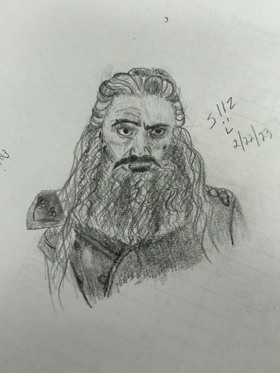 silverbatwing's tweet photo. Skeptical Ed #ourflagmeansdeath #ourflagmeansdeathfanart #pencilsketch #hairishardtodraw #ofmd #OFMDfanart #TaikaWaititi #edwardteach #edteach #blackbeard https://t.co/2NwFyMId3M
