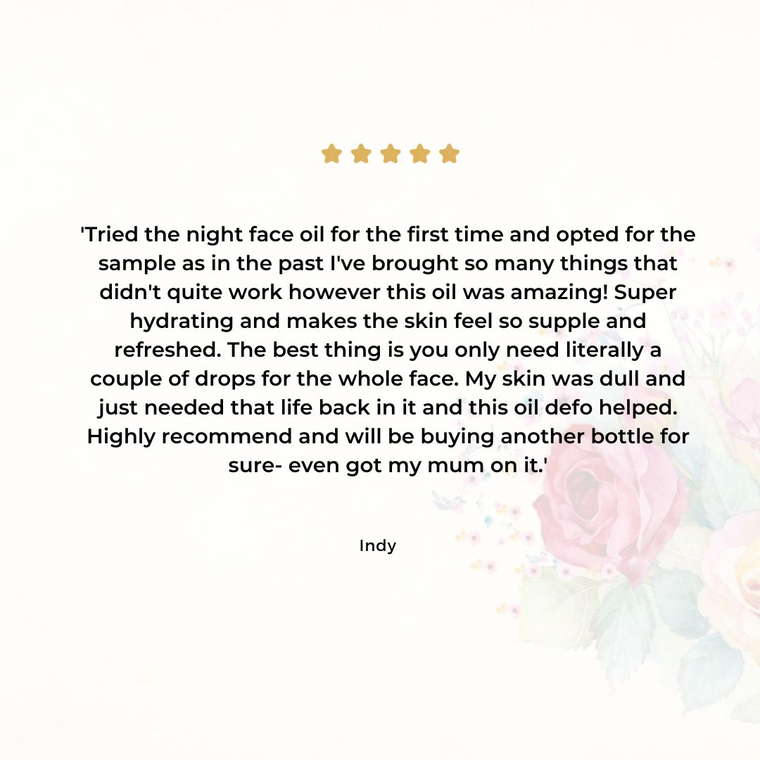 Level up your skincare routine with our Award winning Night Face Oil to hydrate your skin.