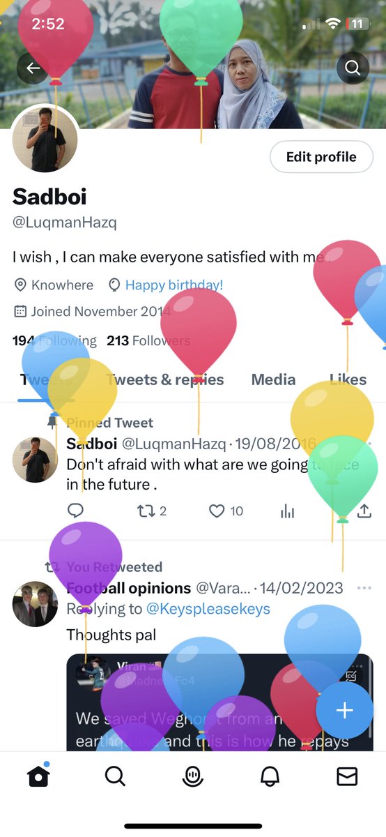 LuqmanHazq's tweet photo. Alhamdulillah untuk usia 23 tahun. Terima kasih Allah. https://t.co/t3PG9E0q0u