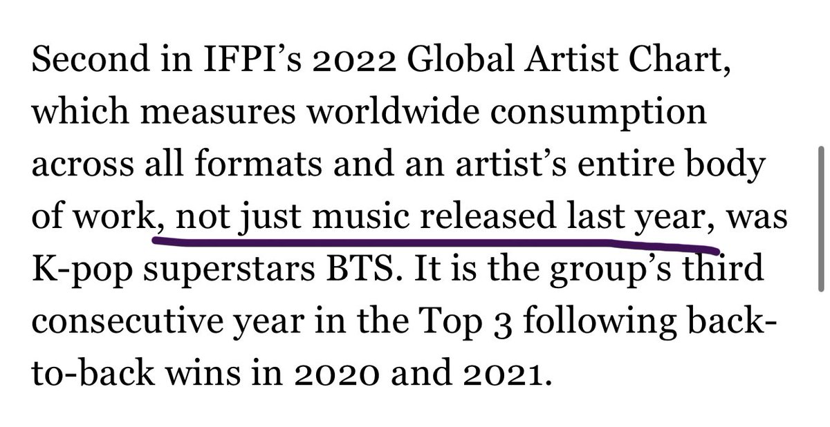 This means we can keep BTS in the top 10 on IFPI even while they are in the military 🙌💜 #GlobalArtistChart #IFPIGlobalArtistChart