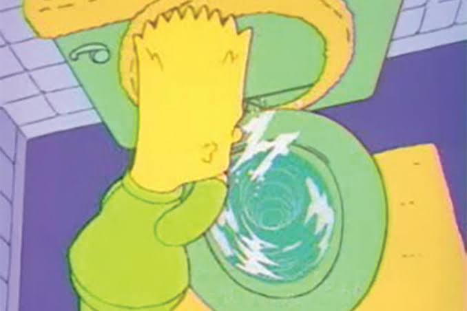 Sabían que el famoso capitulo de los Simpsons del efecto coriolis está mal? Esta fuerza no afecta la poca agua de un inodoro, deben ser masas de agua grandes para que cambie la dirección de giro. Mucha gente se quedó con esta idea por la serie.