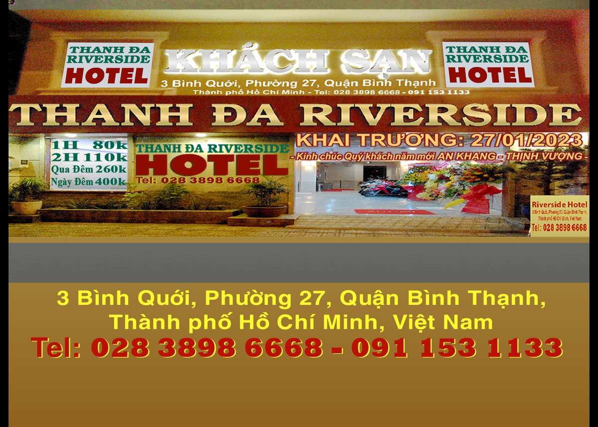 HotelsRiverside's tweet photo. Khách sạn THANH ĐA RIVERSIDE HOTEL 
3 Bình Quới, Phường 27, Quận Bình Thạnh
CẦN TUYỂN DỤNG VIỆC LÀM: 
- Lễ tân - Phục vụ phòng - Tạp vụ - Kỹ thuật bảo trì - Lao động phổ thông. 
Chưa có kinh nghiệm sẽ được đào tạo. 
Điện thoại: 0918899702 – 02838986668 https://t.co/hLbXY3hs0f