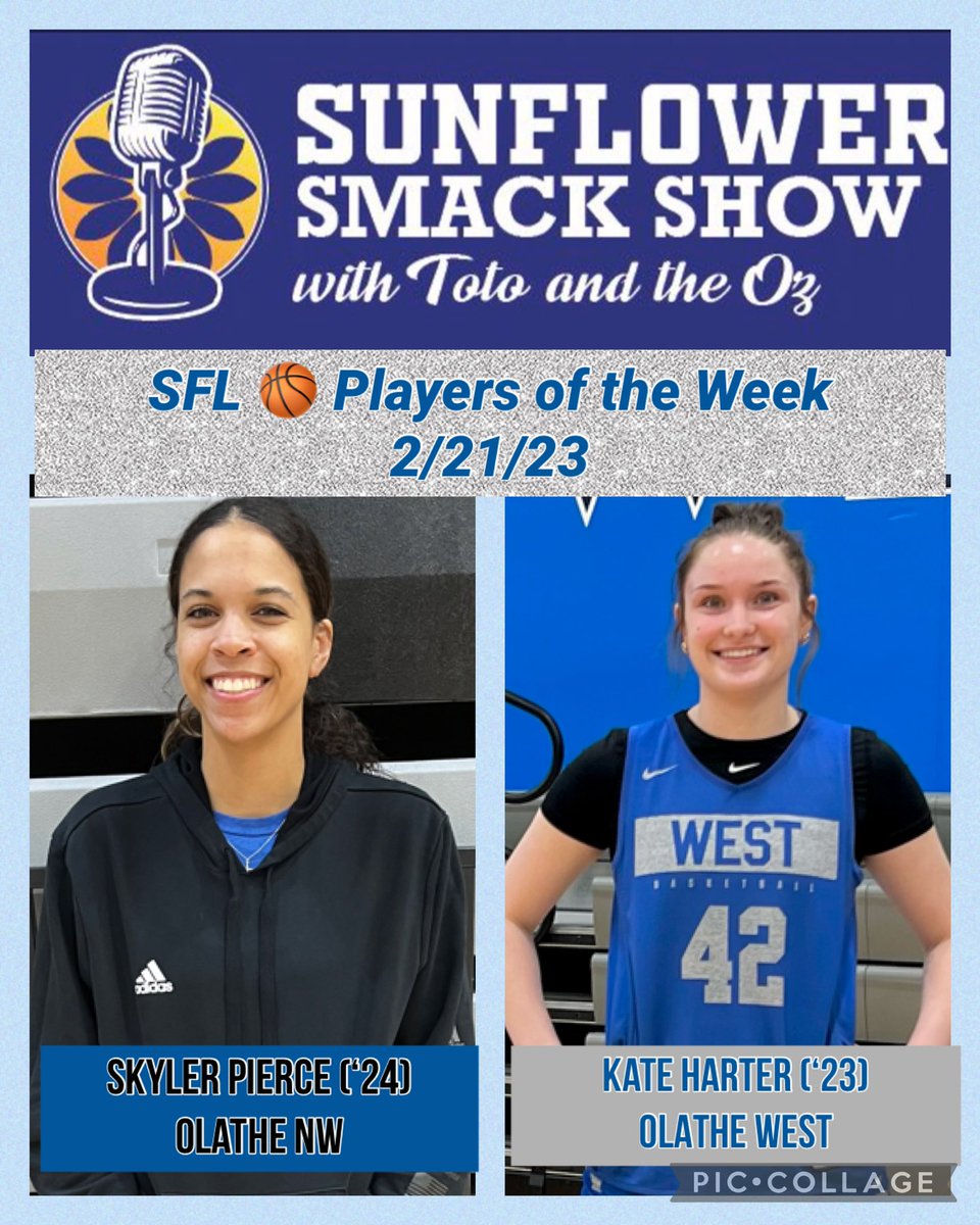 Congrats to the <a href="/SFLLeagueKS/">Sunflower League</a> GBB🏀 Players of the Week for last week🎉
✔️<a href="/SkyPierce21/">Sky Pierce 🐝</a> of @Ravenhoopsquad 

✔️<a href="/KateHarter/">Kate Harter</a> of <a href="/ow_owls/">OW Owls GBB</a> 
Catch their interviews with TOTO later this week!👏🏽👏🏽
@Huskervball <a href="/AndyKelley47/">Andy Kelley</a>