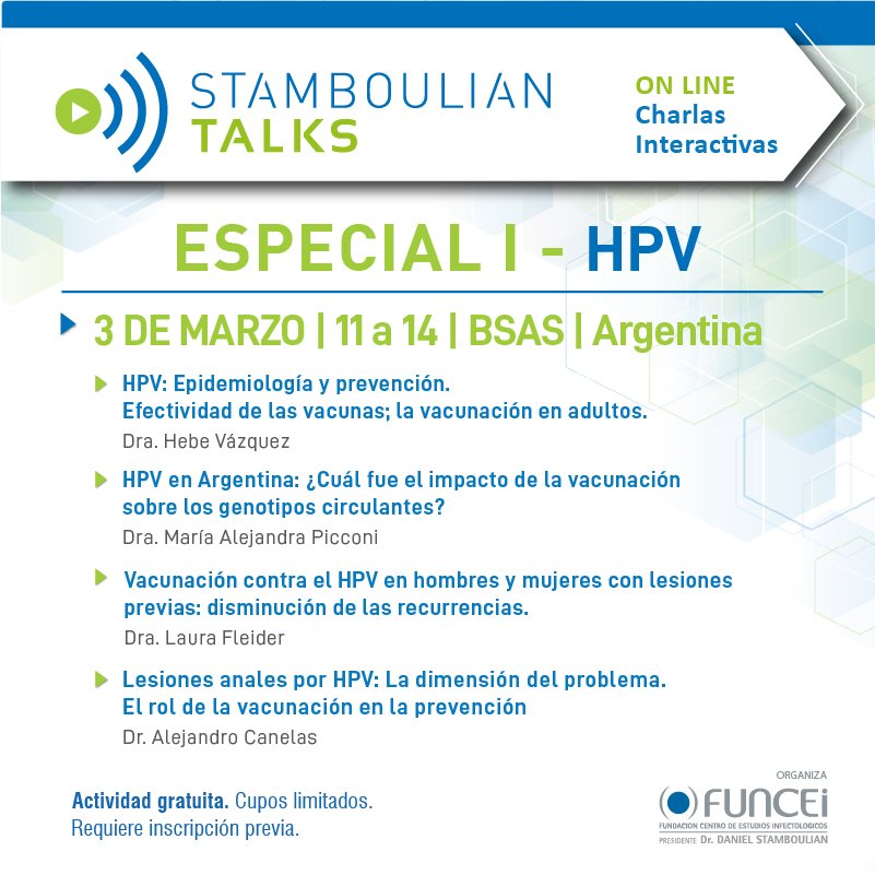 FundStamboulian's tweet photo. VUELVE #stambouliantalks Temporada 6 
El viernes 3/3 a partir de las 11 (BUE), contaremos con un panel de expertos para hablar sobre #HPV, #epidemiología, #prevención a través de #vacunas y #detecciónymanejodelesiones.
El evento es gratuito, inscripcióon: https://t.co/kosxKOgmfh https://t.co/NImcoLrrWy