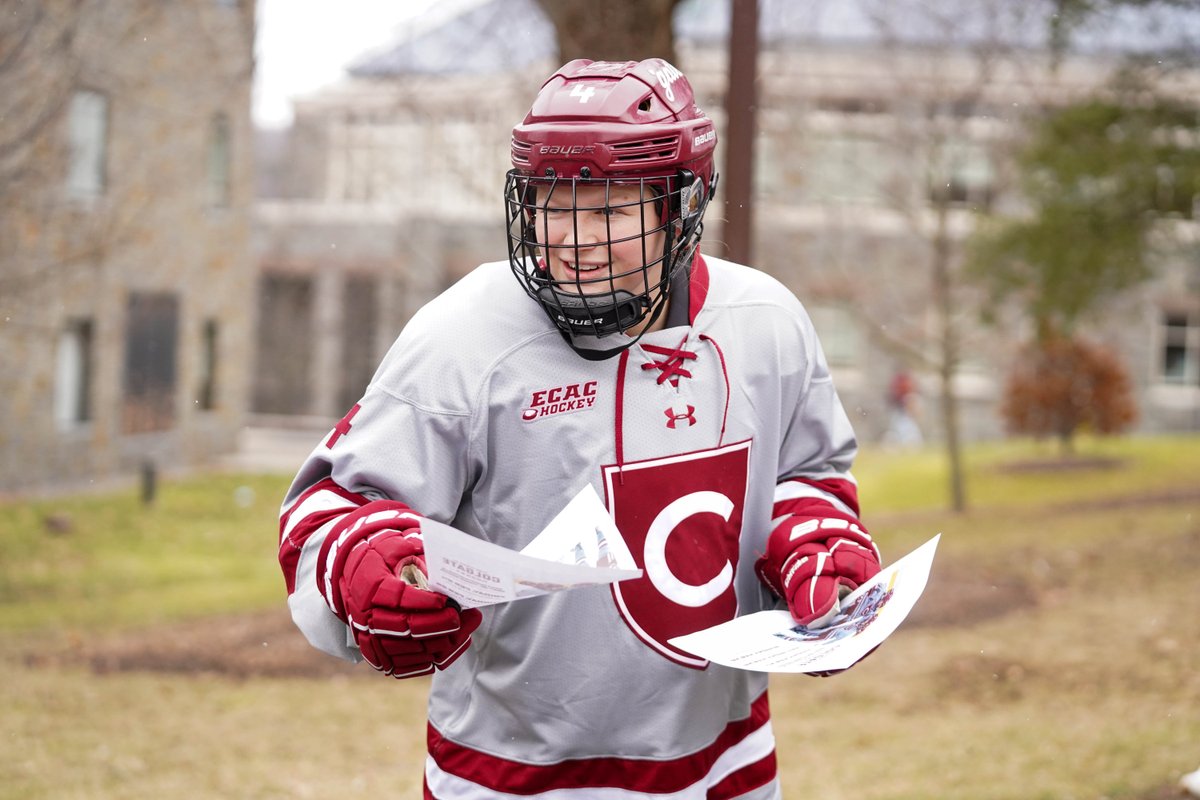 ColgateWIH's tweet photo. .@Kayle_osborne serves up 🍩 on the weekend and during the week. 

We'll see you in the Class of 1965 Arena Friday night at 6 p.m. 🏒

#WePlayFree https://t.co/ZT6T8QOLO1