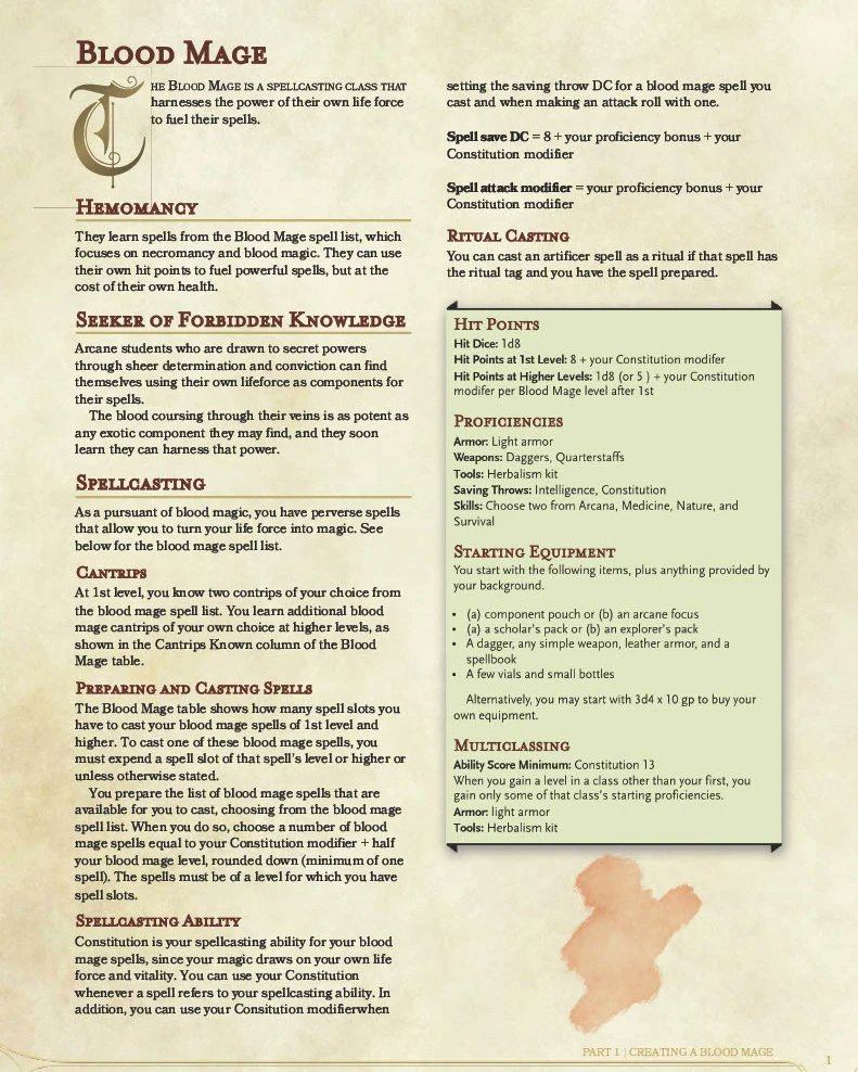 EmeraldMakes's tweet photo. This is a (very) rough outline for the basic homebrew class I've been working on. Nothing here is guaranteed to be the same as in the final version and is subject to change. Not all the features and abilities are included either

Please give me comments and feedback on this #dnd https://t.co/2tCpQ4UdSj