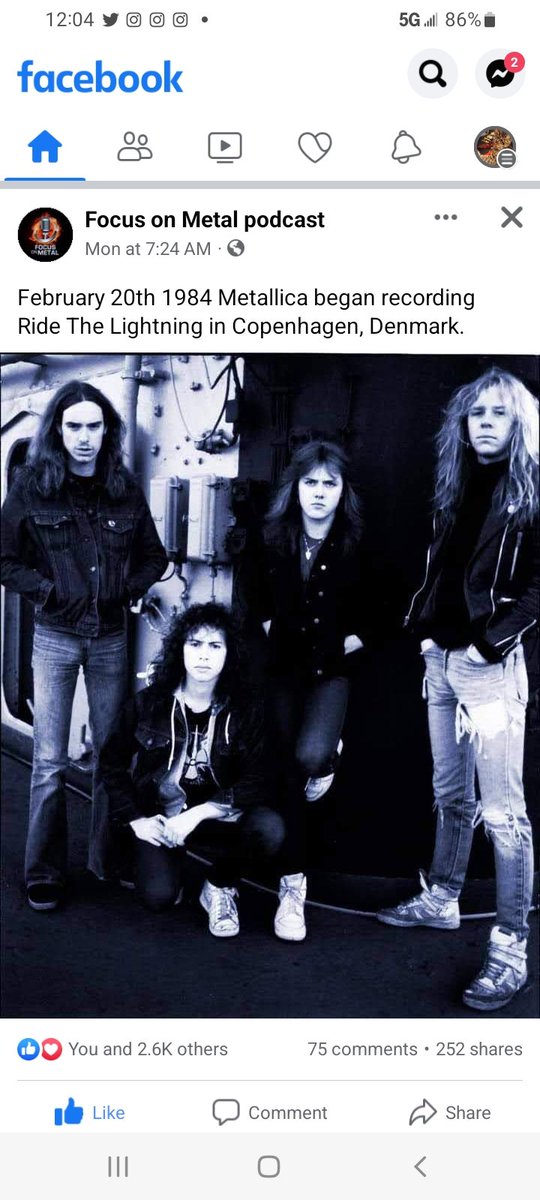 FalloutMetal's tweet image. Acording to Focus on Metal Podcast: February 20th 1984 Metallica began recording Ride The Lightning in Copenhagen, Denmark.