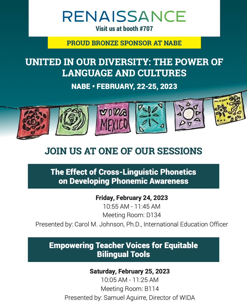 We can't wait to see you at NABE! Join us at one of our break out sessions or come visit us at booth #707 during exhibition hours.