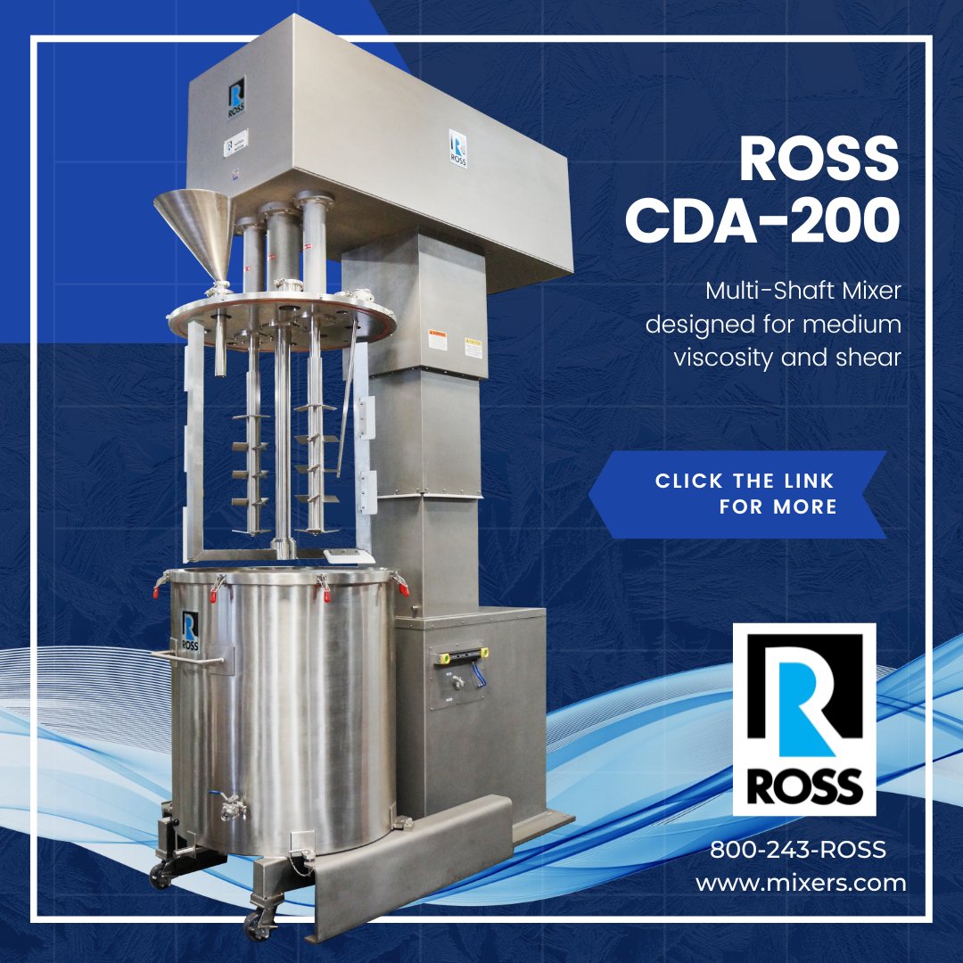 Check out our latest Press Release!
mixers.com/company/news/m… #rossmixers #multishaftmixer #multishaftmixers #cda200