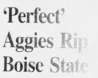 TheAggship's tweet photo. On this day in Utah State sports, 1997: Kevin Rice scores 19 points as Utah State rolls over Boise State, 58-41, to secure a perfect 8-0 home record in conference play https://t.co/r2Ox9jD17o