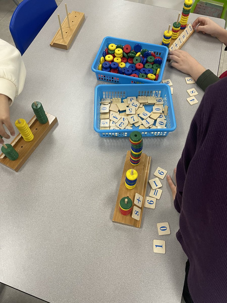 oodgrade1's tweet photo. Making addition facts using counters. Let’s make thinking  visible! https://t.co/i8DNKS61Ea