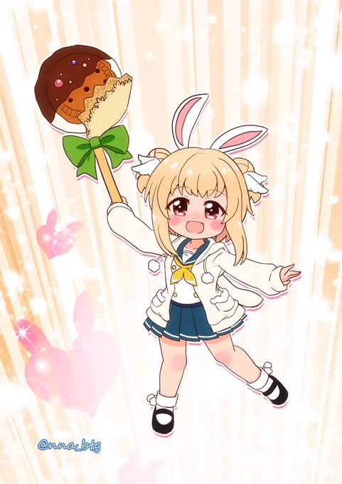 チョコ・ボムミミちゃん(ハンマー武器)#バトガ #バトルガールハイスクール#綿木ミシェル 