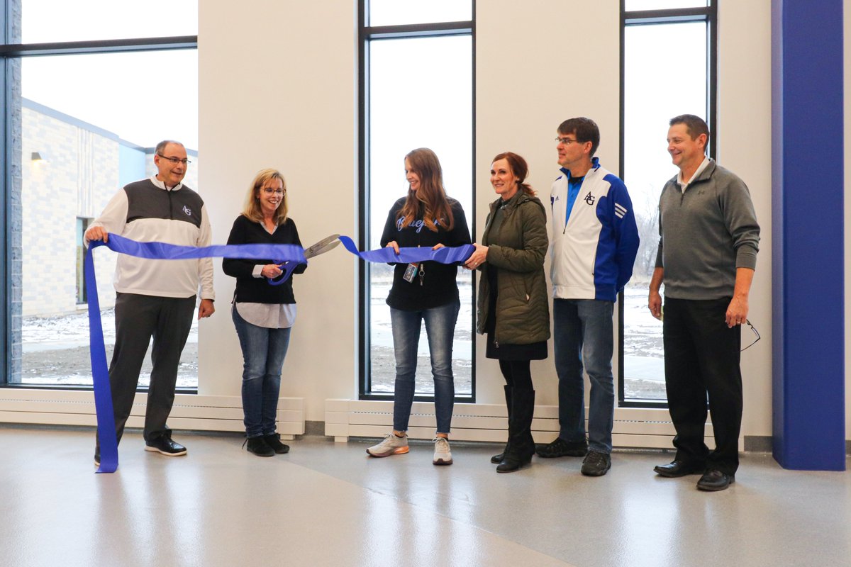 BuildHCI's tweet photo. Building a better future for the Ashland community, one brick at a time. Proud to celebrate the Ribbon Cutting Ceremony of Ashland-Greenwood Public Schools Primary School - a project that will positively impact generations to come! #buildhci #Hausmann #RibbonCutting @GoBluejays1 https://t.co/jzxOQgbaMo